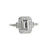 Art Deco Platinum Emerald Cut Diamond Engagement Ring