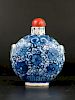 Chinese Blue and White Porcelain Snuff Bottle. 中国青花瓷鼻烟壶