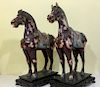 ANTIQUE Chinese Large Pair Bone Tiled Horses. Late 19th Century. 26" H x 24 Wide 中国古代骨瓷大马一对。19世纪末，高26英寸 x宽 24英