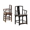 TWO CHINESE PAINTED ARM CHAIRS
