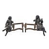 PAIR OF FIGURAL IRON ANDIRONS