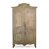 PROVINCIAL LOUIS XV STYLE PAINTED ARMOIRE