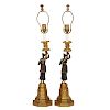PAIR OF EMPIRE STYLE FIGURAL LAMPS