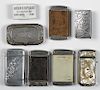 Eight miscellaneous match vesta safes, to include one advertising First National Bank Athens O.