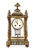 French Gilt Bronze Champleve Regulator Clock, 19 C
