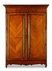 Continental Stained Oak Marquetry Inlaid Armoire