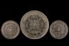 Three Lorrain Nancy France Frosted Glass Plates