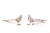 Pair of Heavy Continental Silver & Vertuplated Pheasants