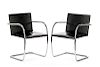 Pair, Mies van der Rohe "Brno" Leather Chairs