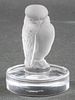 Lalique Bird Frosted Glass Sculpture Paperweight