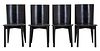 Italian Calligaris Black Lacquered Chair, 4