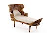 French Louis XV-Style Giltwood Chaise Lounge