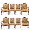Set of 8 French Louis XV Style Dining Chairs