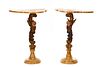 Pair of Italian Polychromed Figural Console Tables