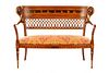 Greek Revival Marquetry Inlaid Settee