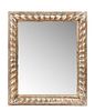 Continental Silvered Giltwood Carved Rope Mirror