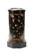 French Round Lacquered Marble Top Pedestal Cabinet
