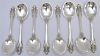8 STERLING GRAND BAROQUE ROUND SOUP SPOONS
