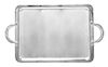 A French Silver-Plate Tray, Christofle, Paris, Late 20th Century, rectangular with reeded loops handles, with original box