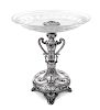 An Austrian Silver and Glass Compote, Theodore Klein, Vienna, Early 20th Century, the domed circular base raised on four bracket