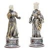 A Pair of German Parcel-Gilt Silver Figures of Ladies, IF & Son, Late 19th Century, formed as ladies in 17th and 18th century co