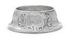 A Russian Silver Salt, Faberge, Moscow, Circa 1929, of spreading oval form with strapwork borders, both sides with spade form ca