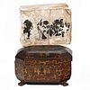 Chinese Lacquer Tea Caddy, with a Vintage Hotel Ledger.