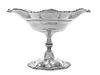 A Mexican Silver Large Compote, Juventino Lopez Reynes, Mexico City, Mid 20th Century, the circular bowl with undulating border