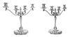 A Pair of Mexican Silver Four-Light Candelabra, Sanborns, Mexico City, Mid 20th Century, on lobed circular bases, the tapered st