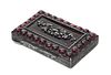 A Diamond, Garnet and Glass-Mounted Silver Snuff Box, Late 19th Century, the sides and base of the rectangular body engraved wit