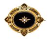 A Victorian Onyx, Pearl and Enamel Mourning Pendant/Brooch, Circa 1868, 8.80 dwts.