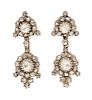 A Pair of Georgian Silver Topped Gold and Diamond Pendant Earrings, 10.20 dwts.