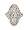 An Art Deco Platinum and Diamond Ring, 4.00 dwts.