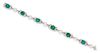 A White Gold, Emerald, Pearl and Diamond Bracelet, 9.60 dwts.
