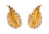 A Pair of 18 Karat Yellow Gold and Diamond Earclips, 8.60 dwts.