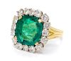 A Platinum, Colombian Emerald and Diamond Ring, 16.50 dwts.