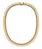 * A Bicolor Gold Link Necklace, 15.10 dwts.