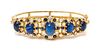 * A Yellow Gold, Sapphire and Diamond Bangle Bracelet, 25.90 dwts.