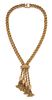 A Yellow Gold Tassel Necklace, 65.90 dwts.
