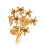 An 18 Karat Yellow Gold and Ruby Flower Brooch, Tiffany & Co., 9.00 dwts.