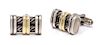 A Pair of Sterling Silver and Yellow Gold "Cable" Cufflinks, David Yurman, 11.90 dwts.