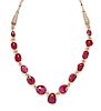 A Fine Spinel Bead and Natural Pearl Necklace,