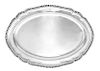 A Regency Silver Meat Platter, Paul Storr, London, 1813, shaped oval with gadrooned rim, the border engraved with wolf head cres