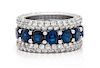 A White Gold, Sapphire and Diamond Eternity Band, 9.00 dwts.