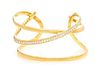 An 18 Karat Yellow Gold and Diamond "Loose Loop" Cuff Bracelet, Tiffany & Co., 1980, 24.90 dwts.