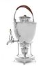 A George III Silver Hot Water Urn on Stand, Maker's Mark BS, London, 1795, of vase form with applied reeded borders, the swing h