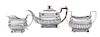 * A George IV Silver Three-Piece Tea Set, Maker's Mark TW, possibly Thomas Wallis II, London, 1810, 1813, comprising a teapot, c