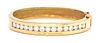 A Yellow Gold and Diamond Bangle Bracelet, 25.30 dwts.
