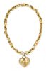 A Yellow Gold and Diamond Heart Motif Necklace, 96.60 dwts.