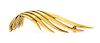A 14 Karat Yellow Gold Wing Brooch, Tiffany & Co., Germany, 2.70 dwts.